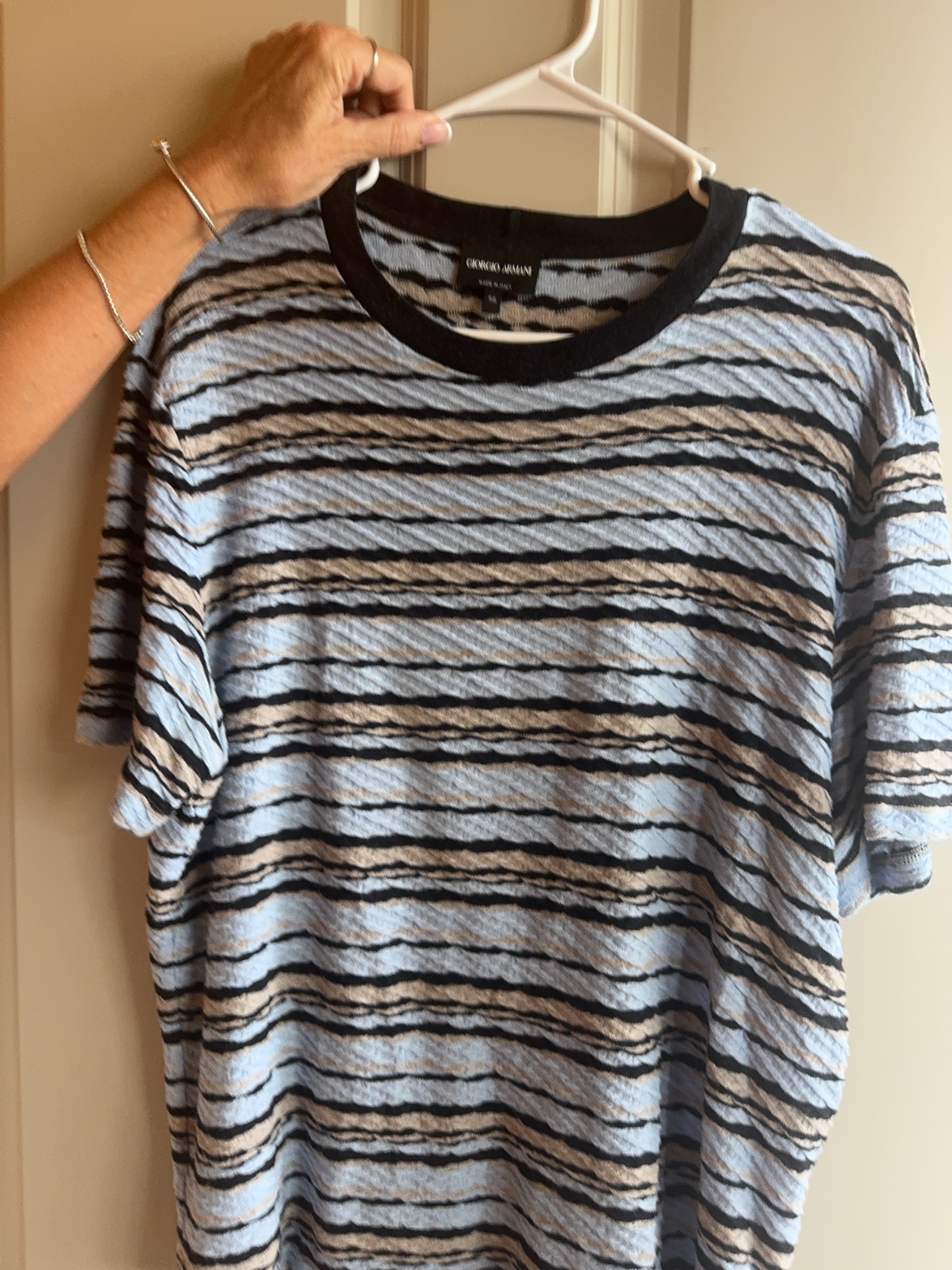 Striped Textured Knit Tee