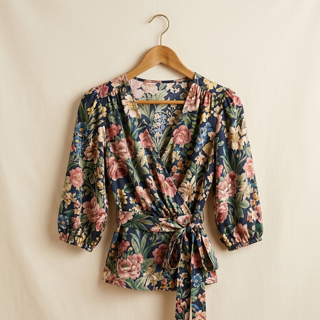 Floral Wrap Blouse