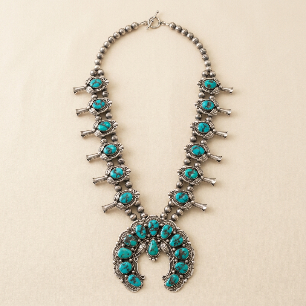 Turquoise Squash Blossom Necklace