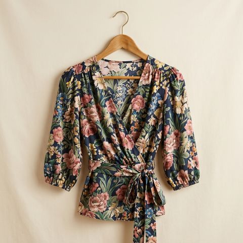 Floral Wrap Blouse