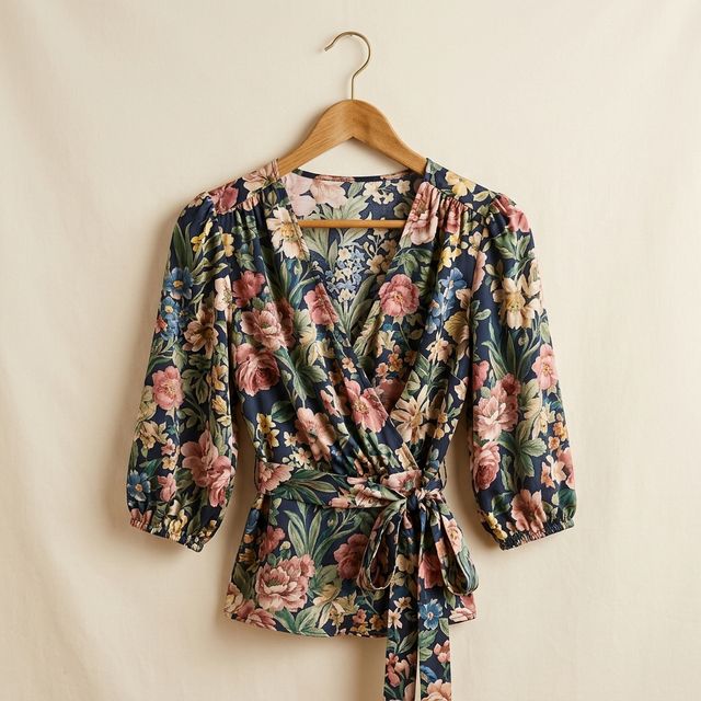 Floral Wrap Blouse