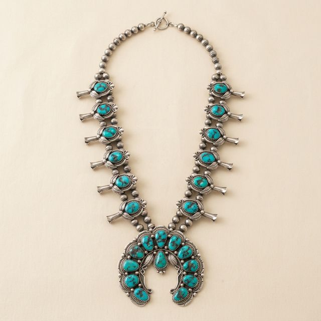 Turquoise Squash Blossom Necklace