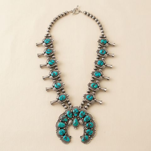 Turquoise Squash Blossom Necklace